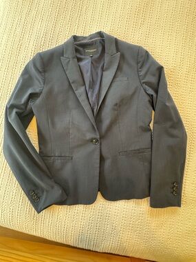 Banana Republic Navy Single-Button Notch Lapel Blazer